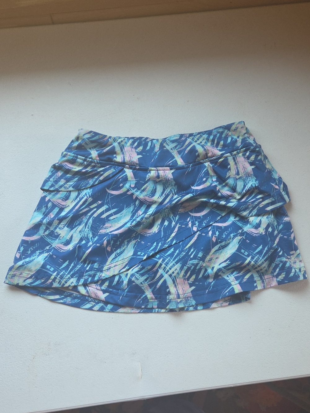 bcg Navy Abstract Print Athletic Mini Skirt